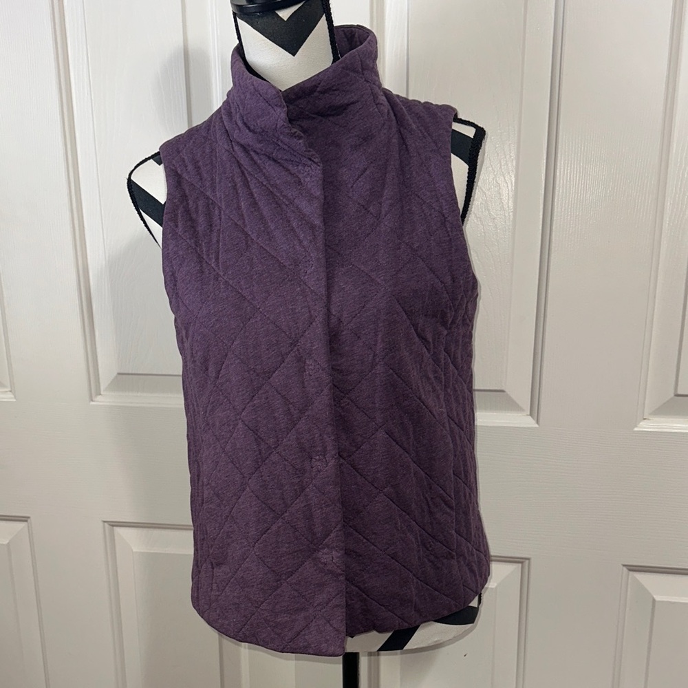 Eileen Fisher Deep Purple Quilted Vest